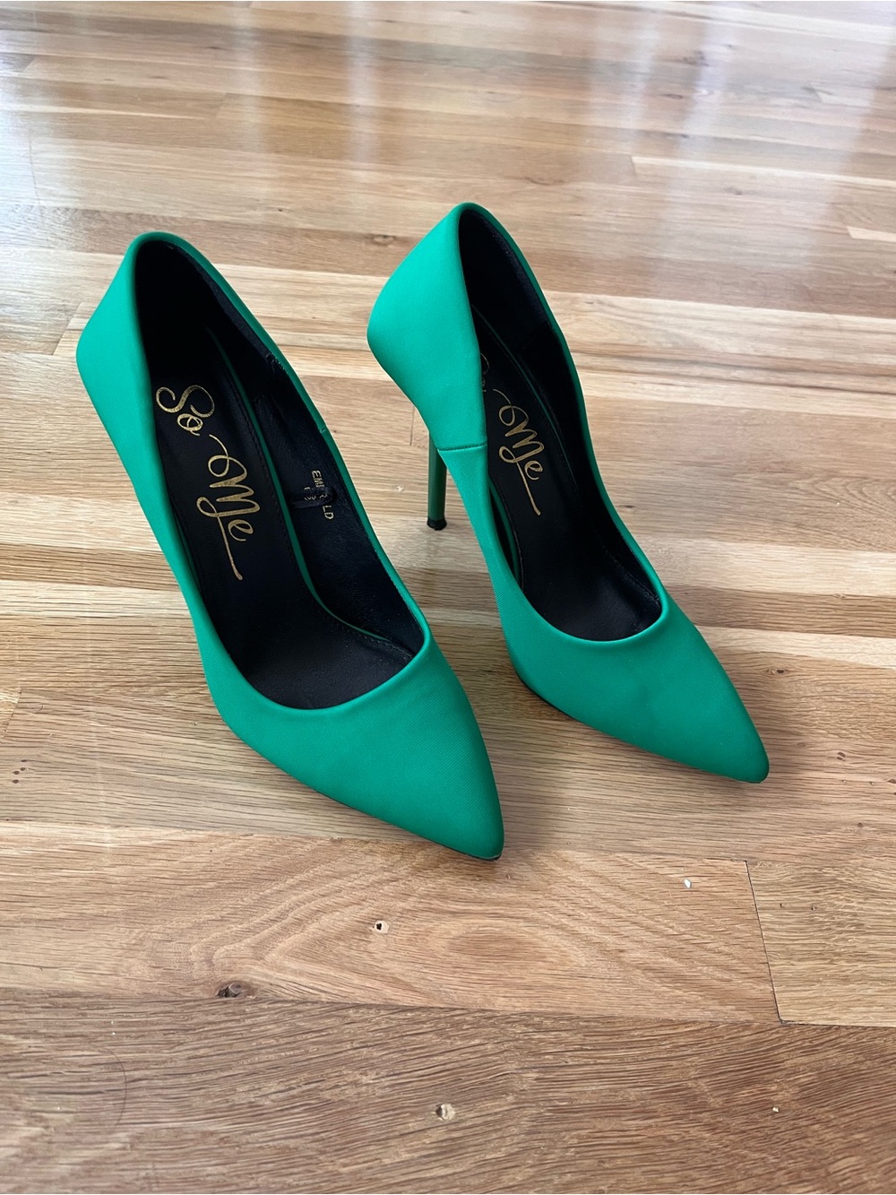 So Me Emerald Green Pointed Toe Stiletto Pumps